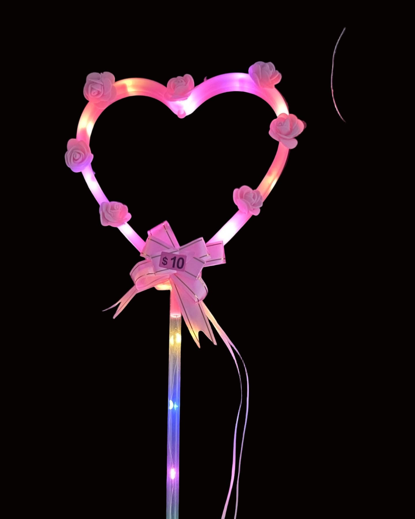 Glow in the dark heart wand